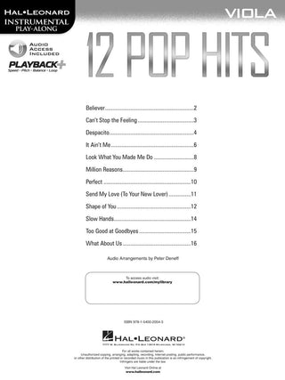 12 Pop Hits, Violon alto