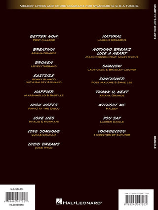 Chart Hits of 2018-2019 (Ukulele)