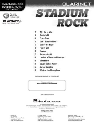 Stadium Rock, Clarinette