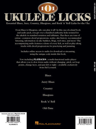 101 Ukulele Licks (Licks essentiels de Blues, Jazz, Country, Bluegrass et Rock 'n' Roll pour le Uke)