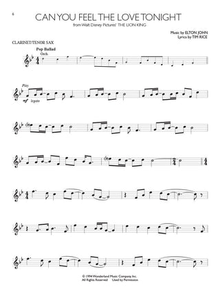 Solos Disney, Clarinette / Saxophone Ténor