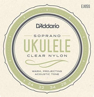 D'Addario EJ65S Clear Nylon Soprano Ukuele Strings - SET