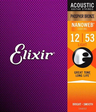 Elixir Nanoweb Phosphor Bronze Acoustic Guitar Strings