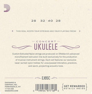 Cordes Ukulélé Concert D'Addario EJ65C