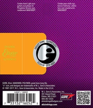 Elixir Nanoweb Phosphor Bronze Acoustic Guitar Strings