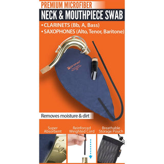 Protec Clarinet / Saxophone Neck & Mouthpiece Swab-Microfiber