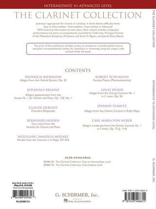 La Collection Clarinette (Niveau Intermédiaire à Avancé)