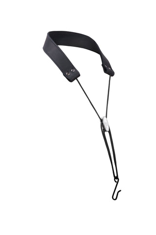 Bambù Alto Saxophone/Soprano Saxophone Padded Leather Neck Strap - Black