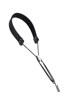 Bambù Alto Saxophone/Soprano Saxophone Padded Leather Neck Strap - Black