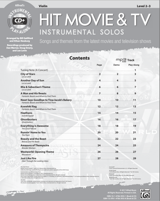 Hit Movie & TV Instrumental Solos, Violon