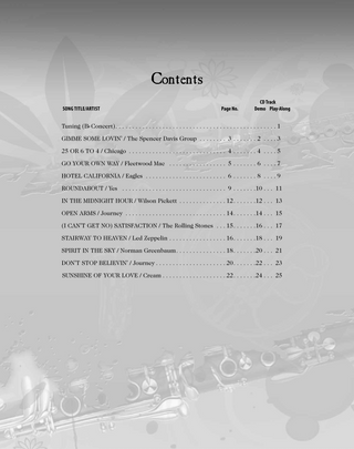 Rock classique - Clarinette