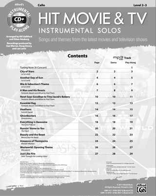 Hit Movie & TV Instrumental Solos, Violoncelle