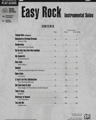 Easy Rock Instrumental Solos, Cello