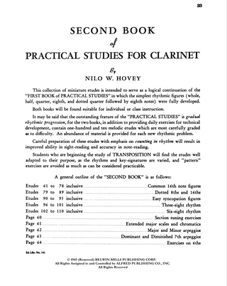 Practical Studies - Book 2, Clarinet