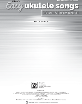 Chansons faciles pour Ukulélé : Amour et romance (50 classiques)