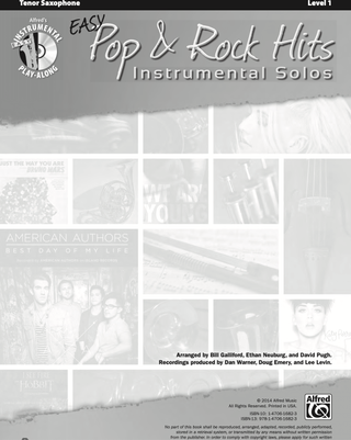 Easy Pop & Rock Hits Instrumental Solos, Tenor Saxophone