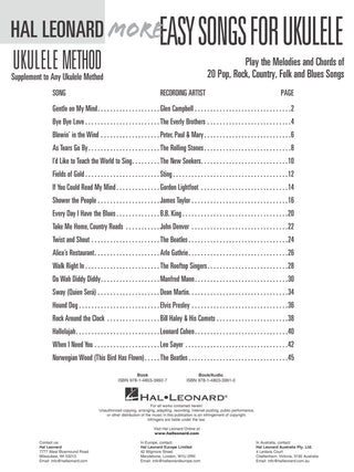 Plus de Chansons Faciles pour Ukulélé