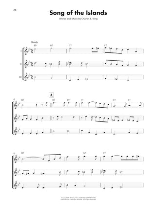 Ensemble de Ukulélés, Chansons hawaïennes