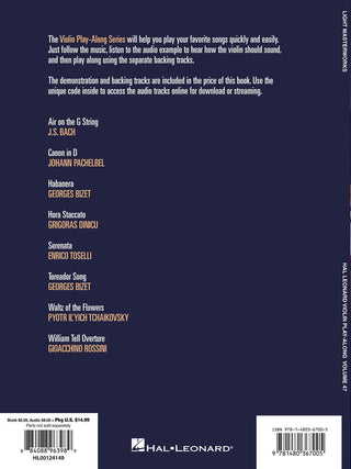 Light Masterworks, Violon Play-Along Vol. 47