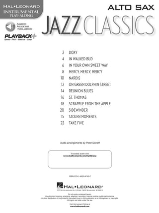 Classiques du jazz, Sax alto