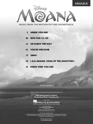 Moana (Musique de la bande originale du film) - Ukulélé