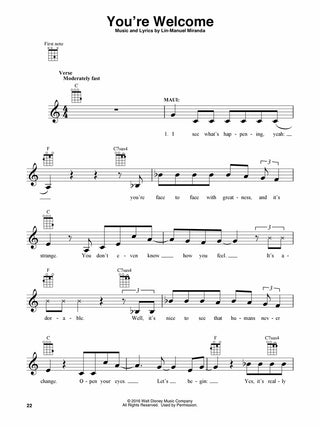 Moana (Musique de la bande originale du film) - Ukulélé