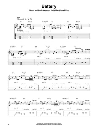 Metallica: 1983-1988, Guitare Play-Along Vol. 195
