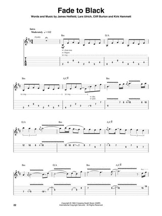 Metallica: 1983-1988, Guitare Play-Along Vol. 195