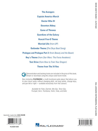 Movie and TV Music, Alto Saxophone