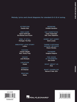 Palmarès des hits de 2017-2018 (Ukulélé)