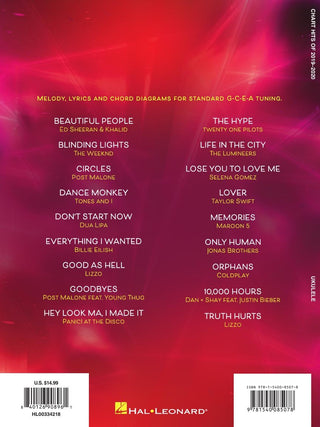 Les hits de 2019-2020 - Ukulélé