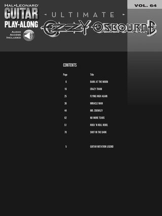 Ozzy Osbourne, Guitare Play-Along Vol. 64