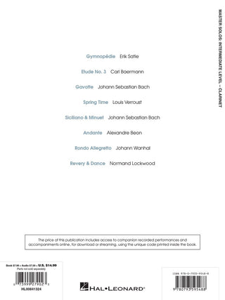 Master solos niveau intermédiaire, Clarinette