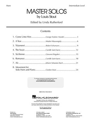 Master solos niveau intermédiaire, Cor français