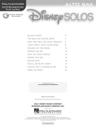 Disney Solos, Alto Saxophone