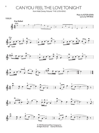 Solos Disney, Violon