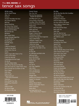 Grand livre de chansons pour sax ténor