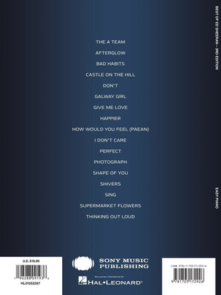 Le meilleur d'Ed Sheeran (Piano facile)