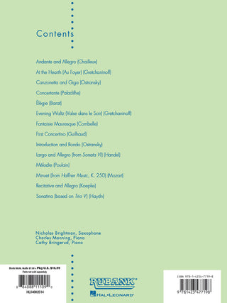 Collection Concert et Concours, Saxophone Alto