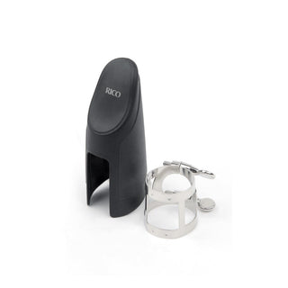Ligature Clarinette Rico Nickel avec Couvre Bec