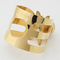 Ligature Saxophone Tenor Wood Stone Ishimori Classic #6 Gold Plated (Rubber Otto Link)