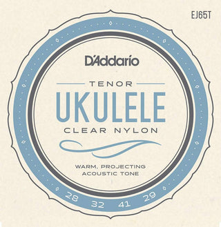 Cordes Ukulélé Ténor D'Addario EJ65T Clear Nylon