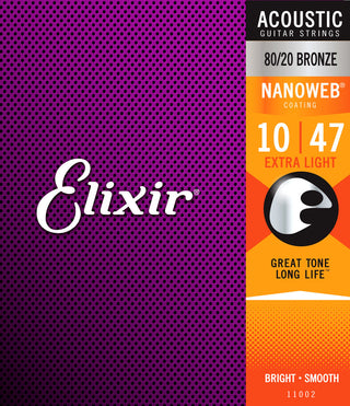 Cordes de Guitare Acoustique Elixir Nanoweb 80/20 Bronze