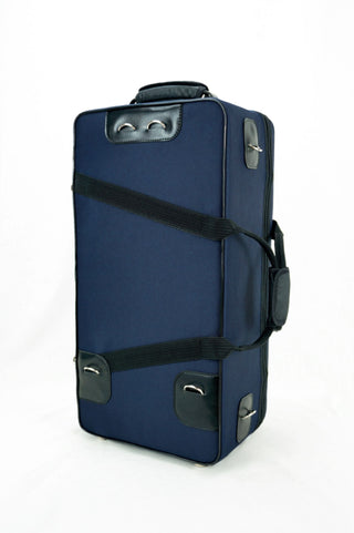 Marcus Bonna Double Case for 1 Trumpet and 1 Flugelhorn model MB Nylon - Black with MB Metal Silver Logo