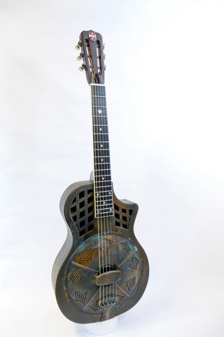 Repubic Highway 61 "Traveler" Brass Rust Reso-Phonic Guitar