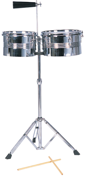 Mano Timbale Set 13” & 14” Steel Shells with Cowbell & Stand