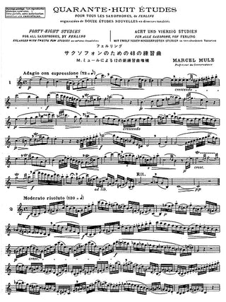 48 études pour saxophone de Ferling Mule