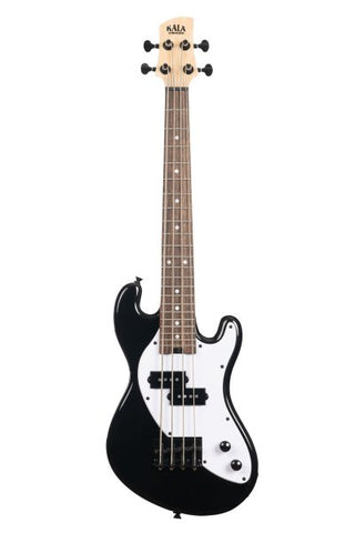 Kala Solid Body 4-String Fretted U-BASS With Gig Bag, Jet Black