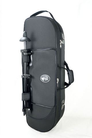 Marcus Bonna Case for Tenor Trombone model MB Compact Nylon - Black, Music bag model MB with Trombone Stand Strap with MB Metal Silver Logo