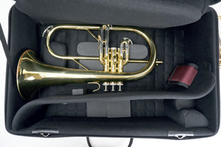 Marcus Bonna Triple Case for 2 Trumpets and 1 Flugelhorn model MB with wheels Nylon- Black with MB Metal Silver Logo